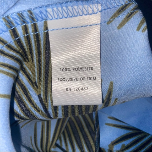 Meghan Fabulous LA Dress Womens Large Blue Palm Print Maxi Beaded Boho Tropical - Picture 11 of 12